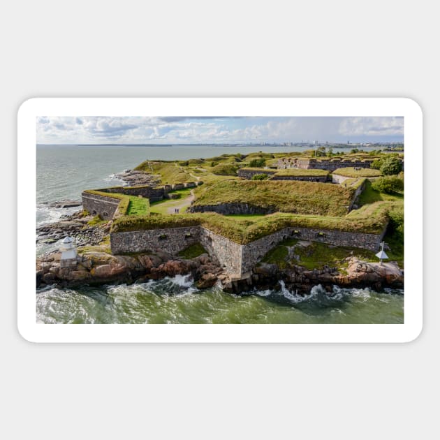 Star-shaped bastion walls of Suomenlinna fortress Sticker by lena-maximova